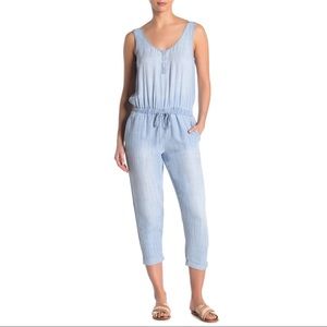 Cloth & Stone Open-Back Chambray Jumpsuit